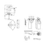 Акційний набір для Ванної кімнати Qtap Evia Змішувач для раковини QTEVI2701CRM47576 Chrome+Qtap Evia Змішувач, фото 2