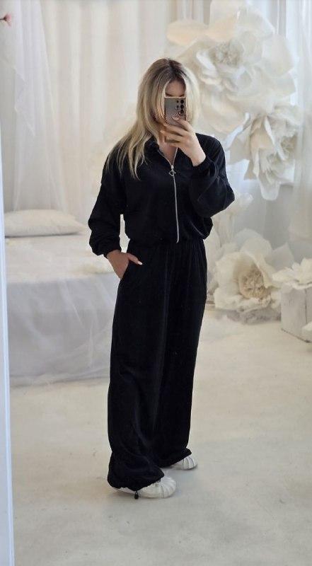 Жіночий спортивний костюм; Колір: чорний і шоколад; Розміри: 44-50 ;, фото 1