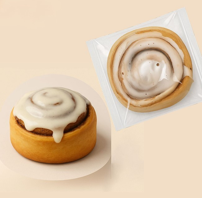 Булочка СІНАБОН з корицею та молочним декором кожна булочка в індивідуальній упаковці 12 шт * 120 грам TM Toniya, фото 1