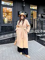 Женское осеннее пальто на синтепоне Утеплённое пальто с поясом