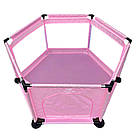 Дитячий складний манеж 126х109х65,5см, Рожевий / Інтерактивний манеж для дітей / Манеж-ігровий майданчик, фото 3