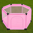 Дитячий складний манеж 126х109х65,5см, Рожевий / Інтерактивний манеж для дітей / Манеж-ігровий майданчик, фото 6