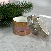 Скотч 1 см декоративний блискучий, 5 шт в упаковці - Мікс 3