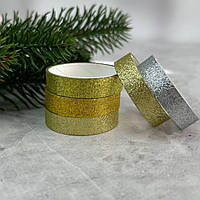 Скотч 1 см декоративний блискучий, 5 шт в упаковці - Мікс 5