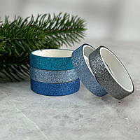 Скотч 1 см декоративний блискучий, 5 шт в упаковці - Мікс 6