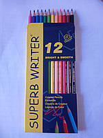Олівці кольорові набір 12 кольорів marco 4100-12 CB superb writer( марко) 4100-12 Marco