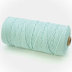 Канат для макраме мотузка бавовняна 3 мм Бірюзовий +-100 м