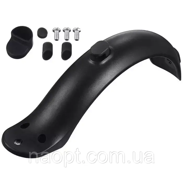 Крило заднє в зборі з гвинтами та гаком  чорне - Xiaomi M365 / PRO, фото 1