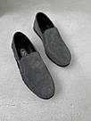 Чоловічі мокасини з сірої замші, фото 3