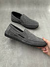 Чоловічі мокасини з сірої замші, фото 4
