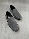 Чоловічі мокасини з сірої замші, фото 5