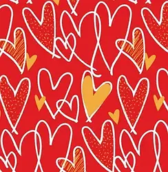 Пакувальний папір 0,7*1 м "Серця3"
