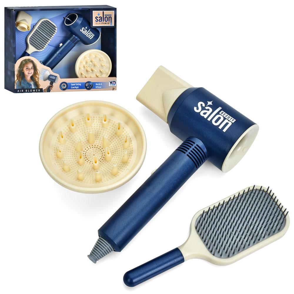 Набір перукаря YLQ 109 (36/2) фен на батарейках, 2 насадки, щітка для волосся, на батарейках, в коробці, фото 1