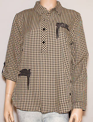 Жіноча сорочка в клітинку 44,46,48,50, фото 2