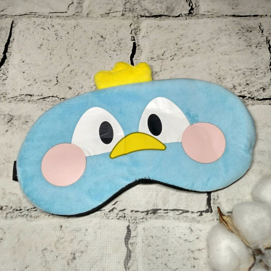 Маска для сну велюрова Курча 20х9 см Блакитна 20245-5