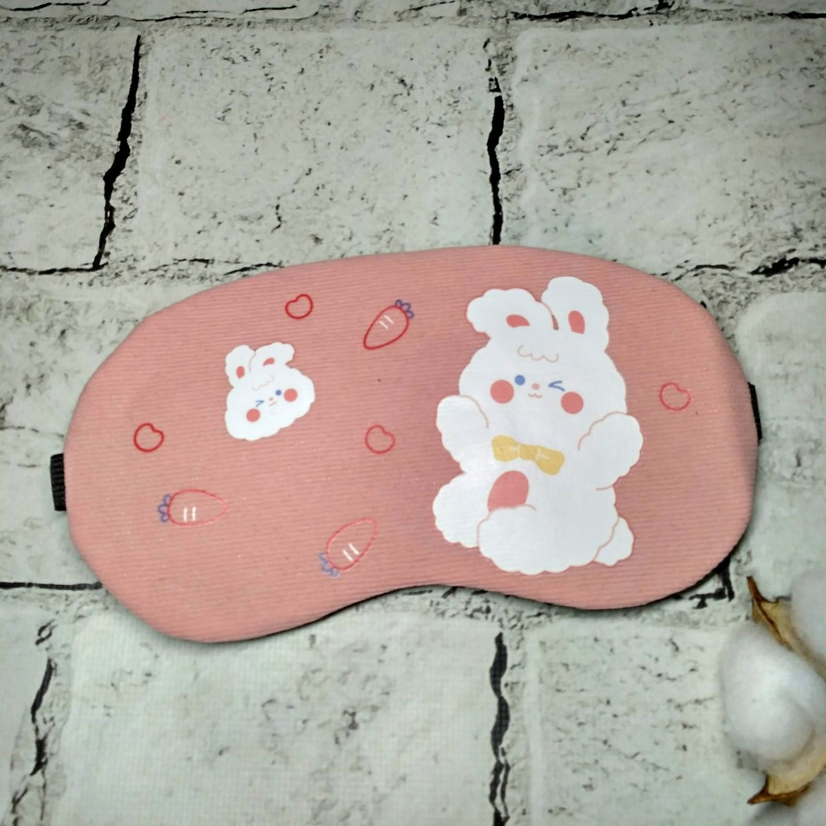 Маска для сну Зайчик 19х9 см Рожева 20246-1