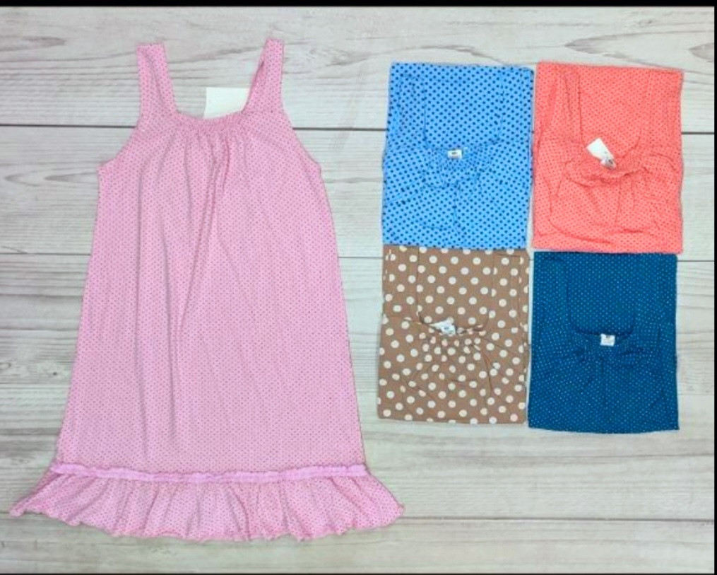 Жіночі нічночки "Fazo-R" Узбекістан(48-56)дрібний горошок, фото 1