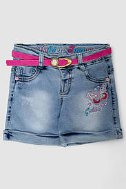 Шорти джинсові для дівчинки, колір темно-блакитний, 247R1209