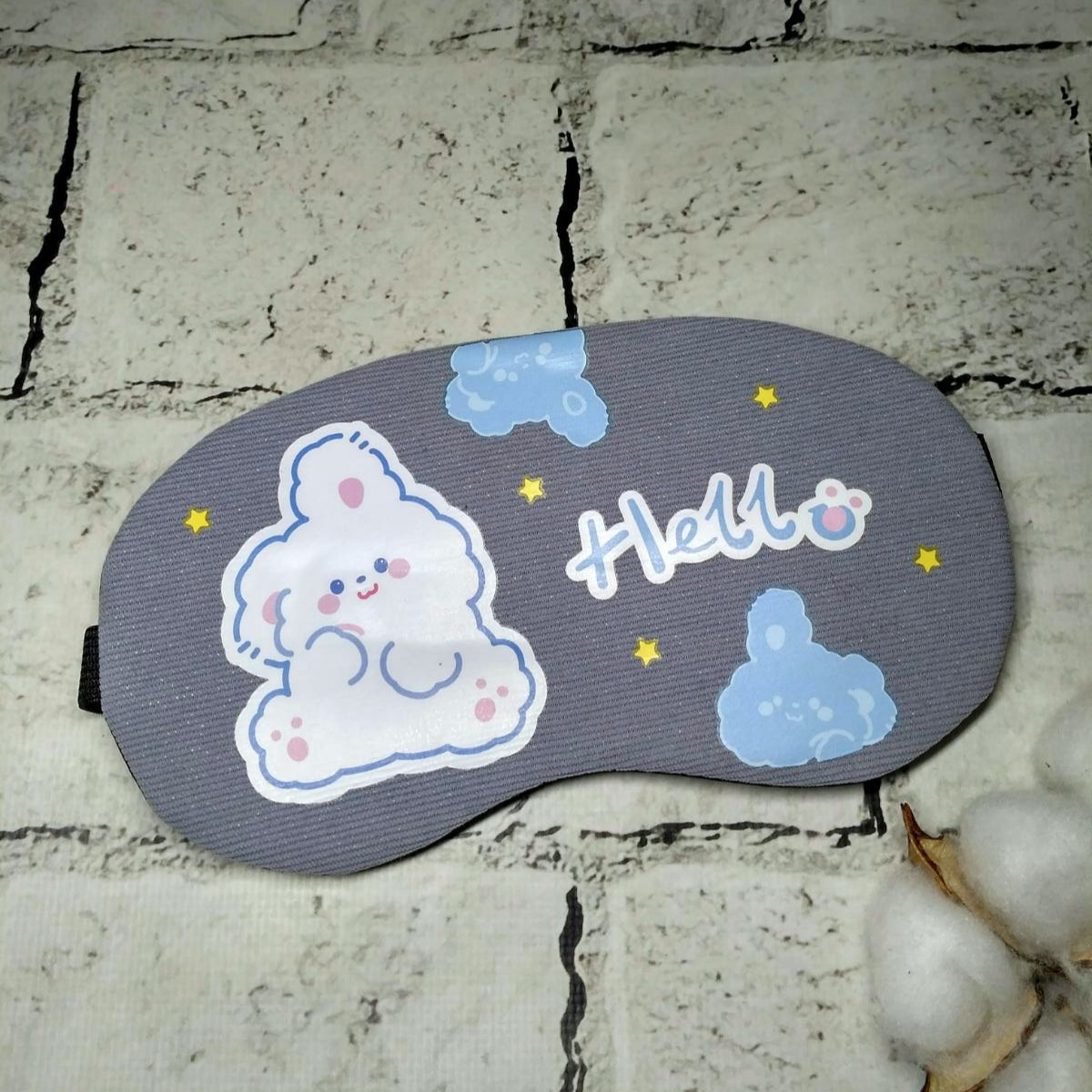 Маска для сну Зайчик 19х9 см Сіра 20246-3