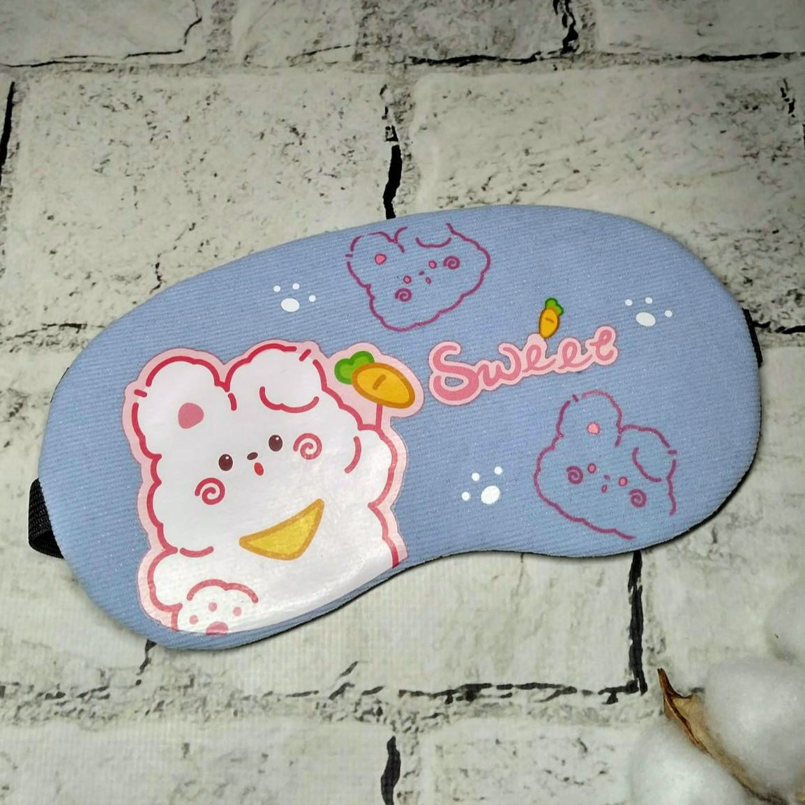 Маска для сну Зайчик 19х9 см Блакитна 20246-4