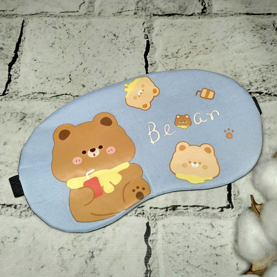 Маска для сну Ведмедик 19х9 см Блакитна 20247-3