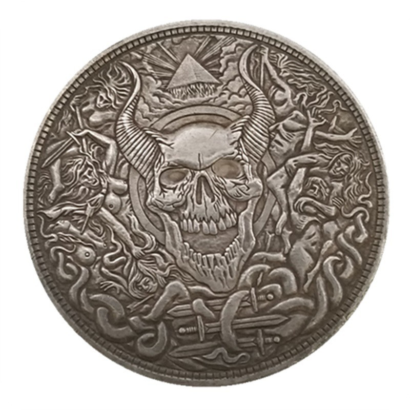 Сувенір монета долар США «Devil Demon Skull». Hobo Coin American Morgan Forever Yours, фото 1