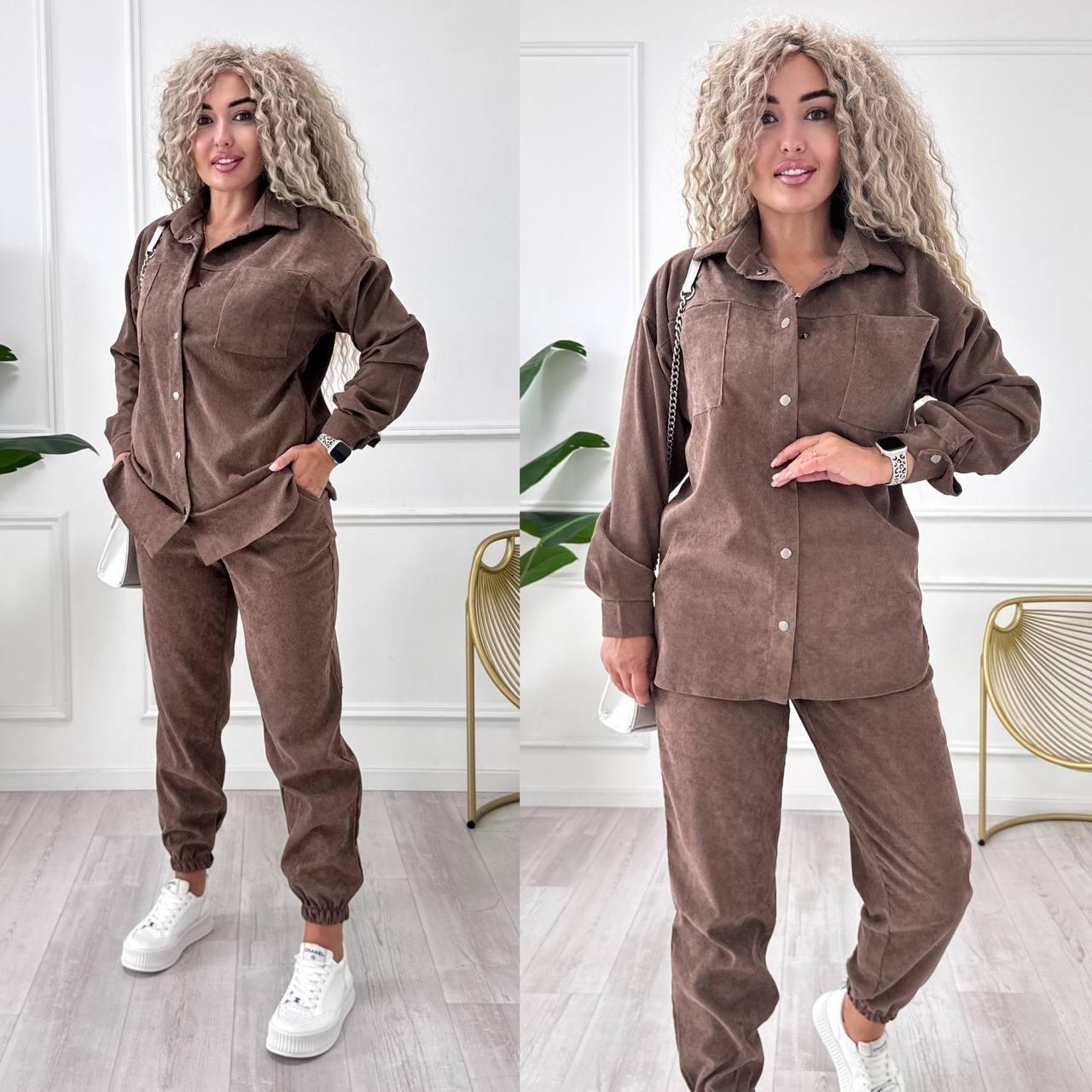 Жіночий костюм із мікровельвету, фото 1