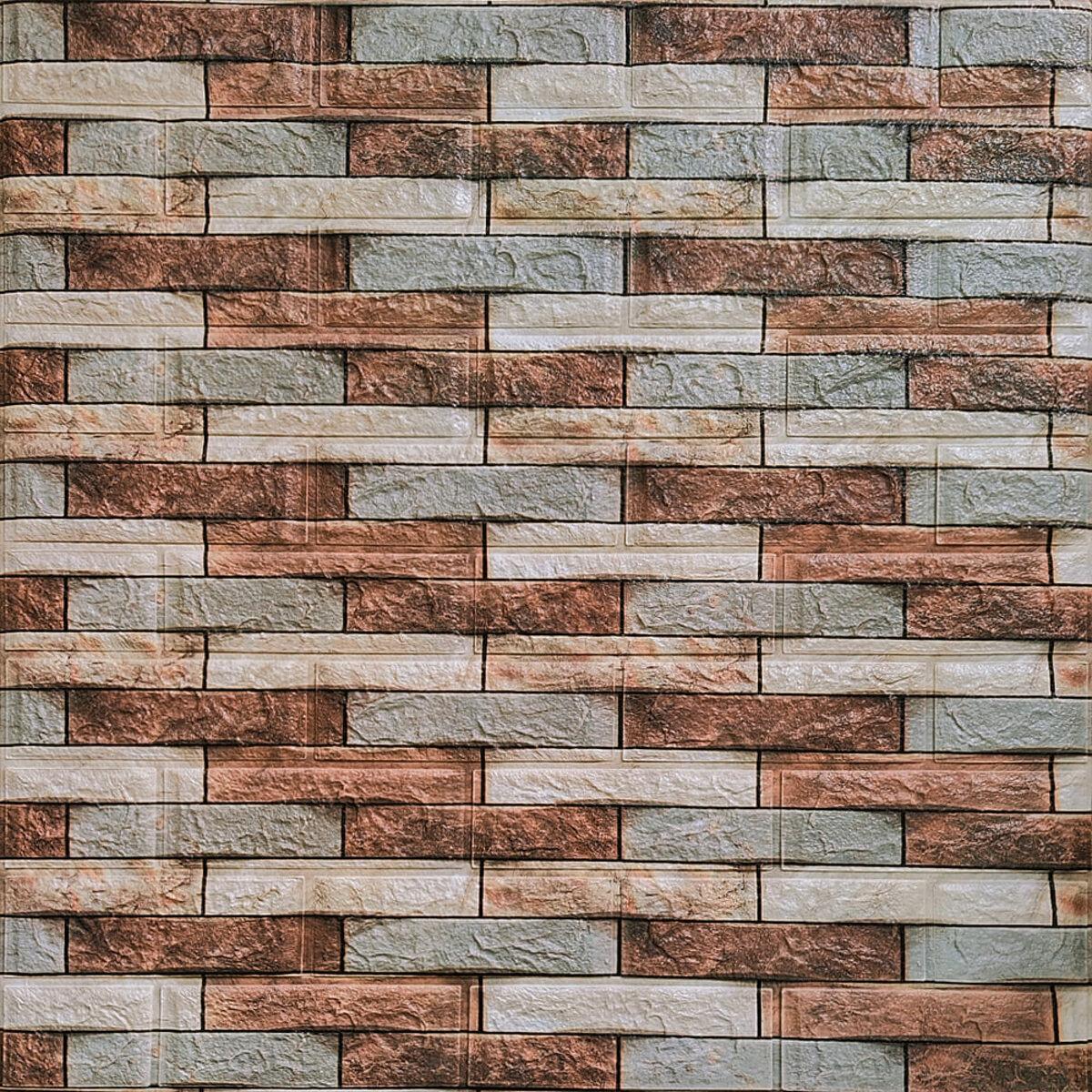 Декоративна 3D панель 700х770х4мм Коричнева цегла піщаник (340) SW-00000531, фото 1