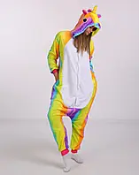 Кигуруми пижама Радужный Единорог унисекс kigurumi для взрослых (1001)