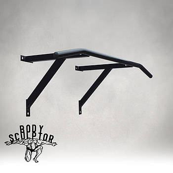 Турнік настінний/надверний чорний гнутий (40 см) Розбірний №1