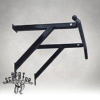 Турнік настінний/надверний чорний гнутий (40 см) Розбірний №1, фото 4