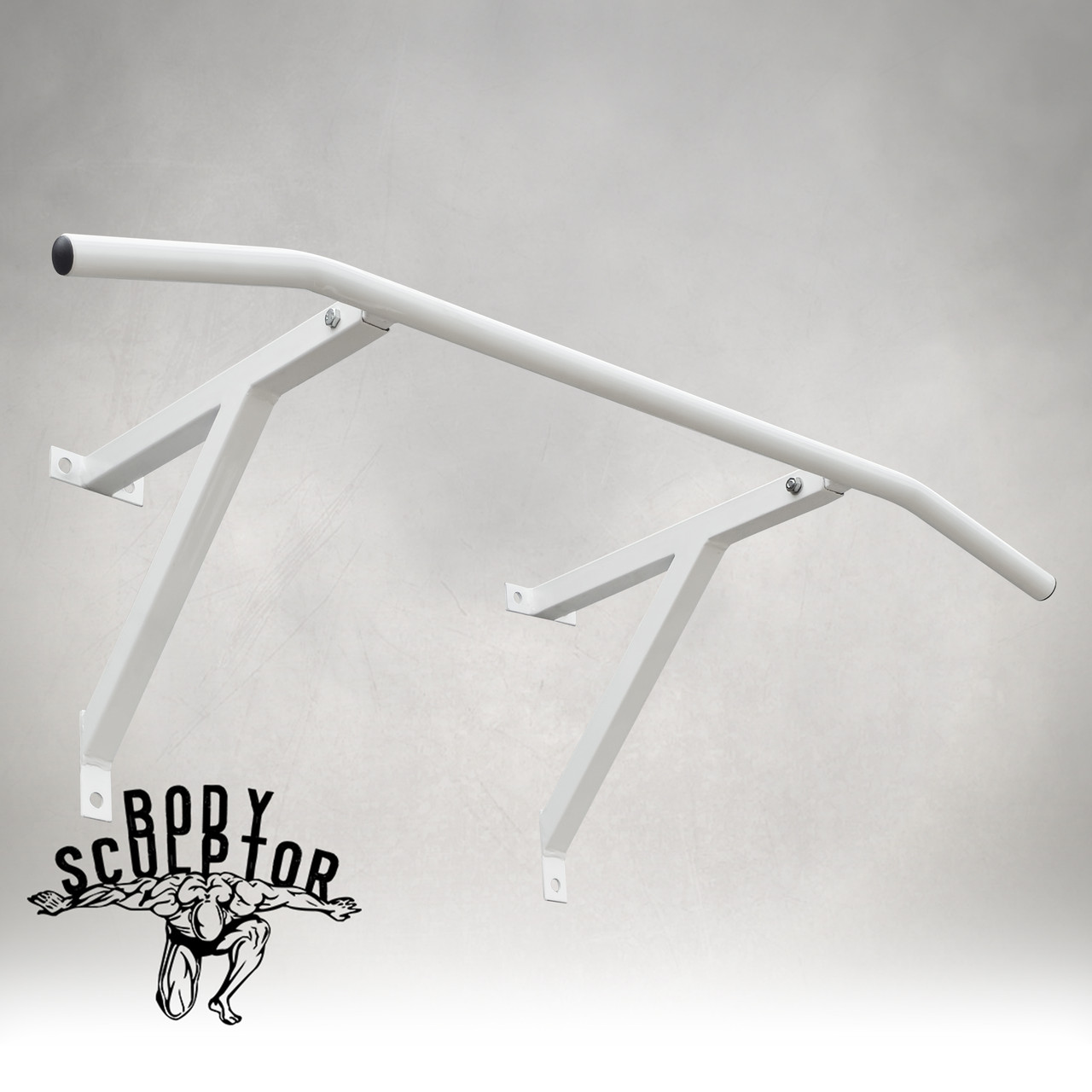 Турнік настінний/надверний білий гнутий (40 см) Розбірний №1, фото 1