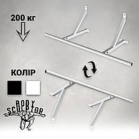 Турнік настінний/надверний білий рівний (50 см) Розбірний №1, фото 5