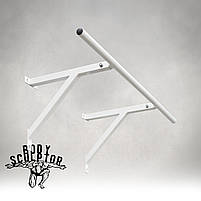 Турнік настінний/надверний білий рівний (50 см) Розбірний №1, фото 3