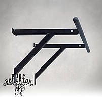 Турнік настінний/надверний чорний рівний (40 см) Розбірний №1, фото 2