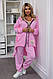 Жіночий спортивний костюм; Колір: рожевий, салатний, джинс, шоколад; Розміри: 50-52, 54-56, 58-60 ;, фото 2