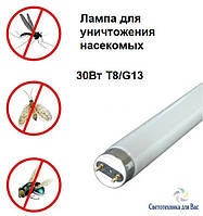 Люмінесцентна ультрафіолетова лампа для знищення комах DELUX 30Вт T8/G13 900 мм