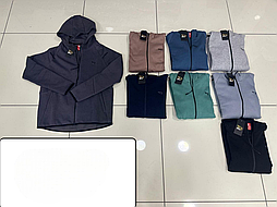 Чоловіча однотонна кофта на змійці в різних кольорах із капюшоном на флісі