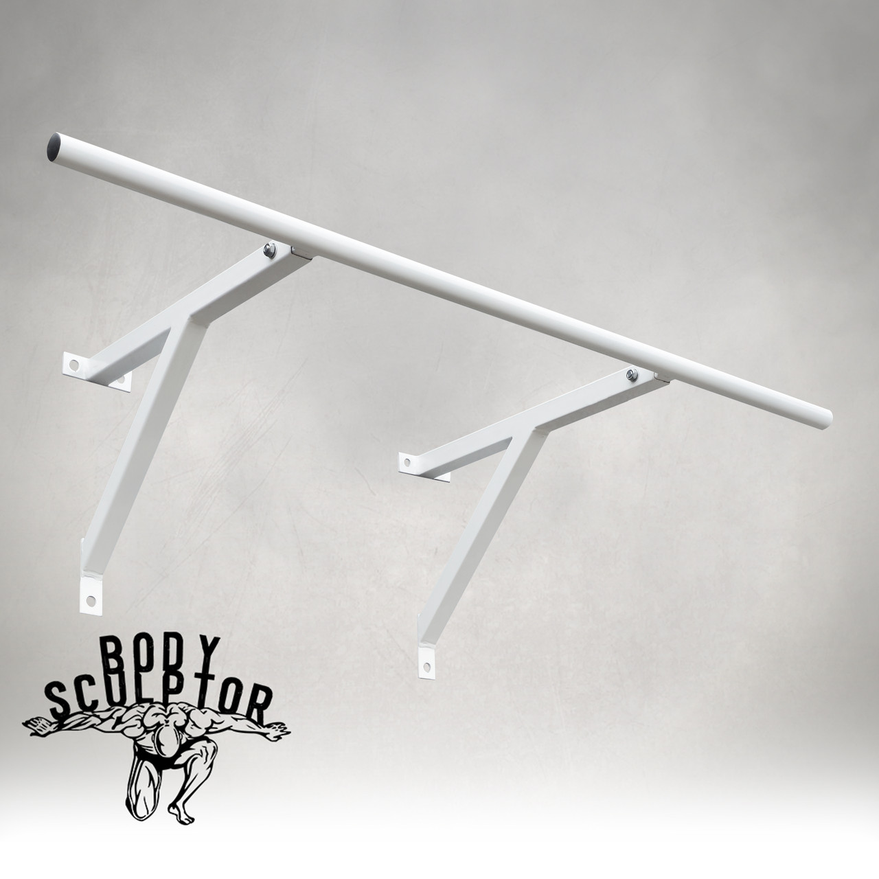 Турнік настінний/надверний білий рівний (50 см) Розбірний №1, фото 1