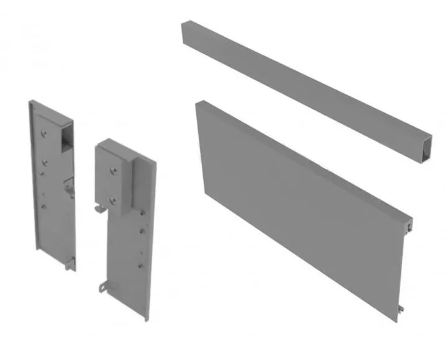 Передня панель 1200мм +кріпл. +релінг(комплект) GTV AXIS PRO для внутр. ящика В Графіт, фото 1