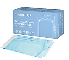 Пакети самоклеючі Microstop для стерилізації в автоклаві 140х250 мм 200 шт