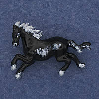 Брошка Кінь емаль сріблястий метал 42х32мм+- купити біжутерію дешево оптом в інтернеті