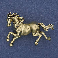 Брошка Кінь золотистий метал 42х32мм+- купити біжутерію дешево оптом в інтернеті