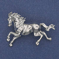 Брошка Кінь сріблястий метал 42х32мм+- купити біжутерію дешево оптом в інтернеті