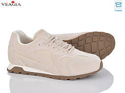 Замшеві стильні жіночі кросівки в бежевому кольорі