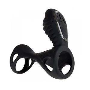 Вібро-насадка на пеніс та мошонку Adrien Lastic Spartacus R чорна