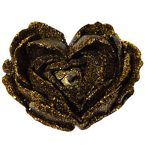 Свічка низькотемпературна у вигляді троянди з глітером GlowKink чорна, М