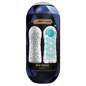 Мастурбатор нереалістичний PRETTY LOVE Victoria TPR, білий, 15 х 6.3 см