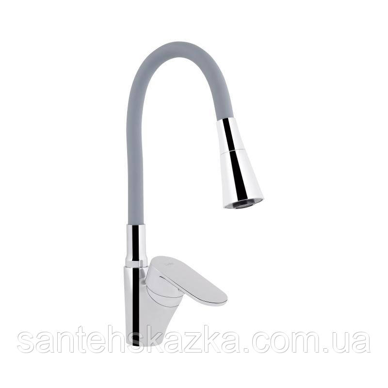 Змішувач для кухні Lidz Tani 007F3 з гнучким виливом (k40) LDTAN007F3GCR31869 Chrome/Grey, фото 1