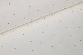 Ранфорс 240 см Міні зірочки сірувато-бежеві на білому